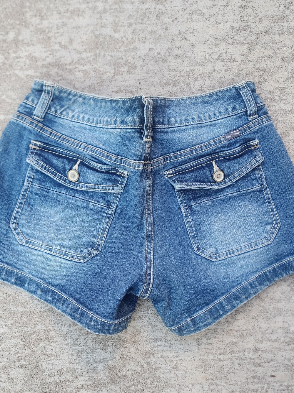Y2K UnionBay Low Rise Flap Pocket Denim Micro Denim Jean Shorts, Sz 7